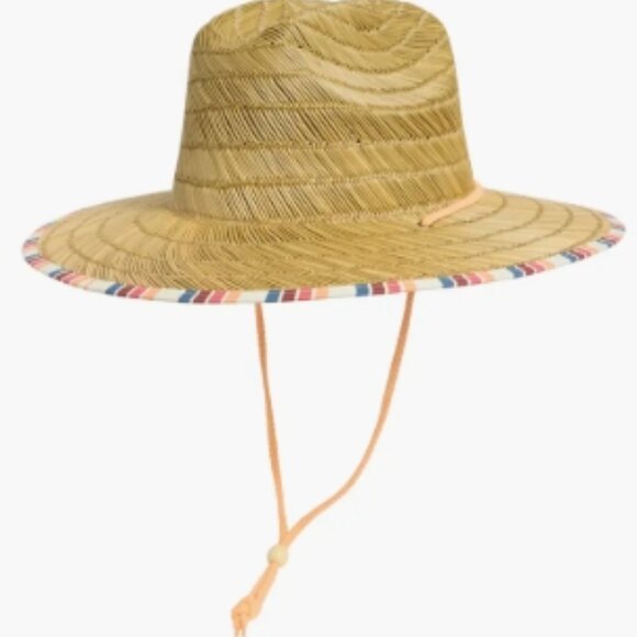 Roxy Tomboy Straw Hat Snow White Confi Stripe S/M NWT - Picture 6 of 10